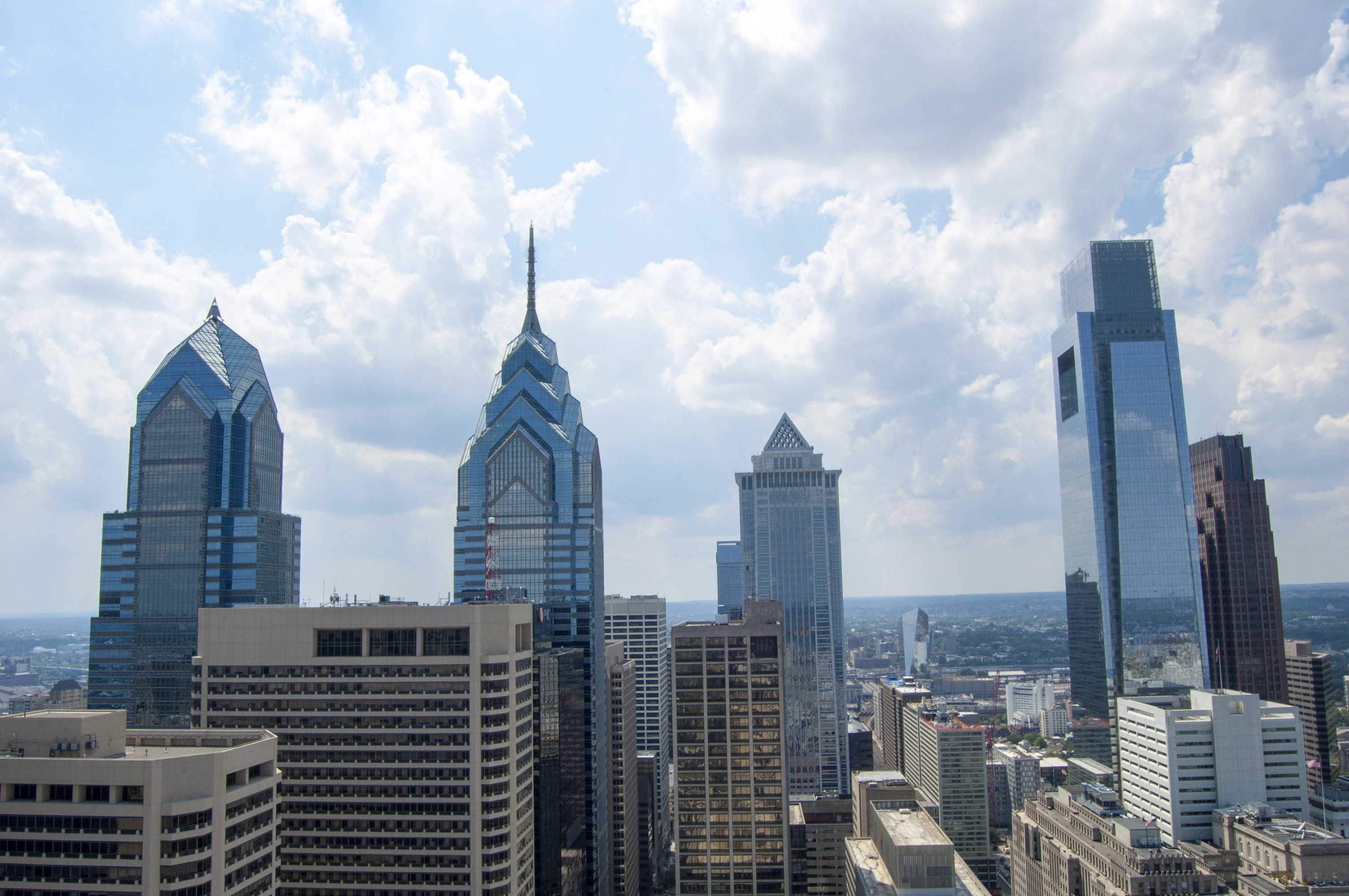 Skyline of Philadelphia, Pennsylvania featuring the Liberty Place and Comcast buildings
